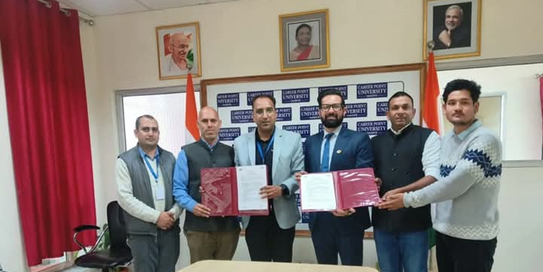 "Career Point University & COE Sanjauli join hands for research & innovation! #CollaborateToInnovate"
